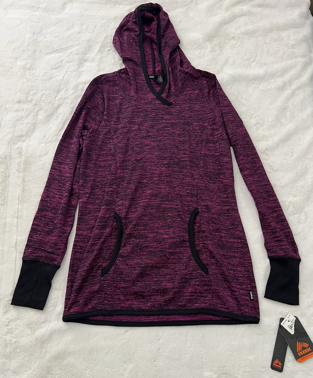 RBX Active Womens Small Pullover Hoodie Pink Space Dye Athletic Sweatshirt
